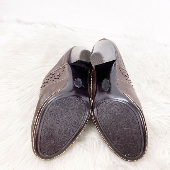 eurosoft Sofft 6 M Womens Brown Leather Stude Slide Heeled Clogs - Picture 10 of 11